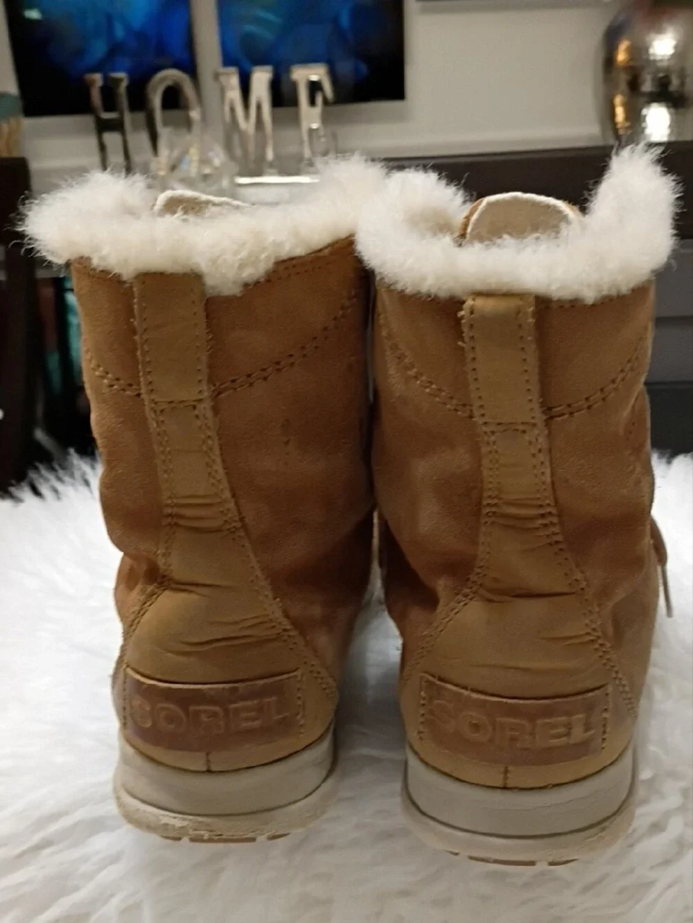 Sorel N13039-224 Women's Brown Suede Fur-Lined Lace Up Winter Waterproof Boots